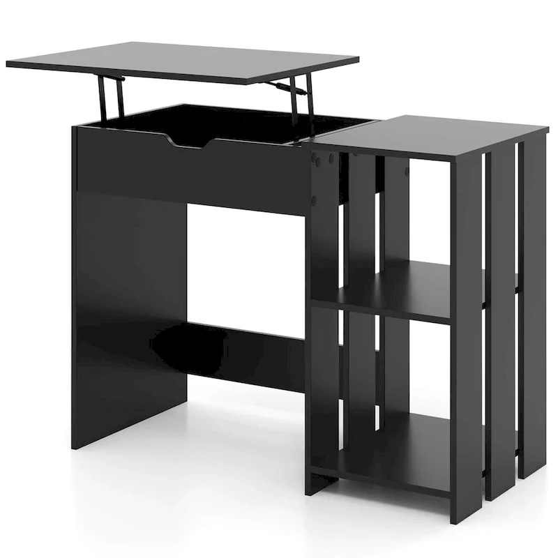 Costway Lift Top Computer Desk Standing Desk with Hidden Compartments - See Details