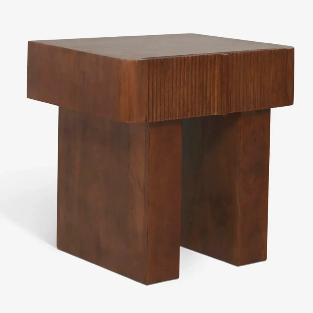 Modern Natural Wood Dual-Pedestal Drawer Nightstand
