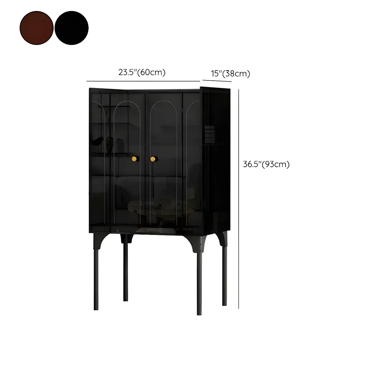 Modern Plastic/Acrylic Sideboard Cabinets with Shelves in Red