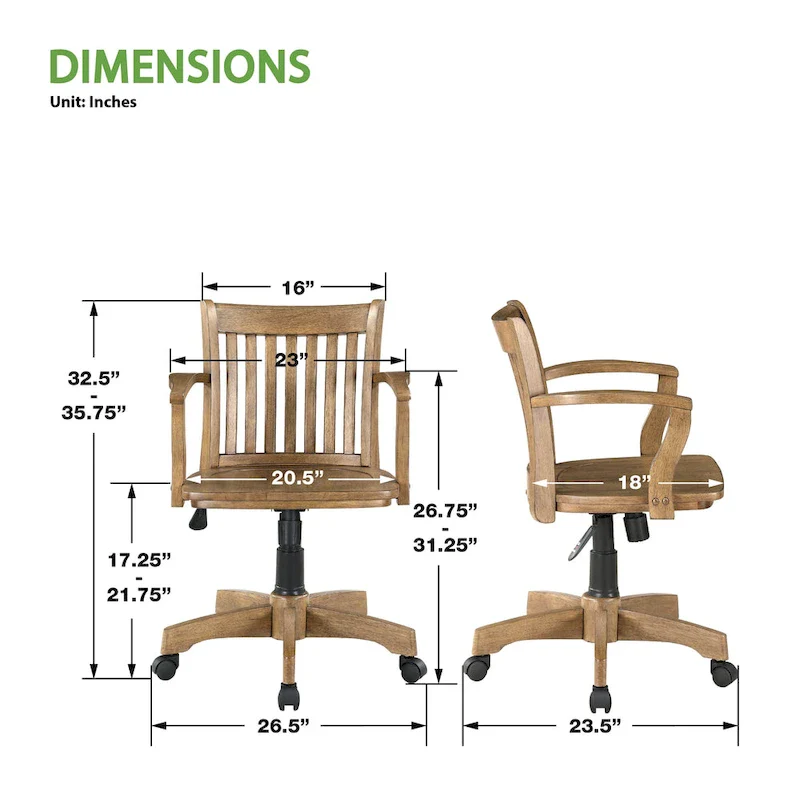 Deluxe Wood Bankers Chair