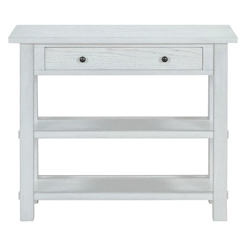 36 Farmhouse Solid Wood Console Table with Drawers and 2 Shelves