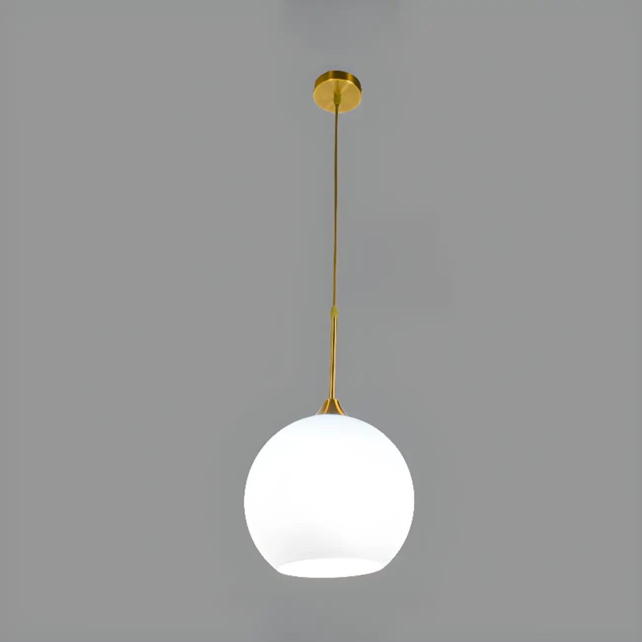 Nordic Milky Glass Globe Hanging LED Lamp for Restaurant