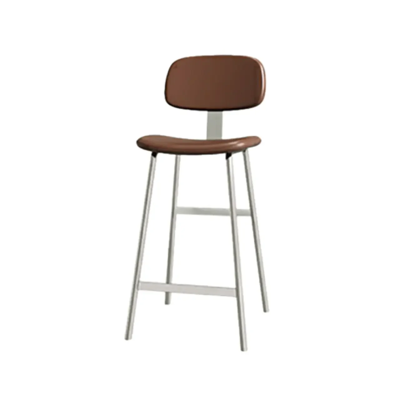 Industrial Faux Leather Metal Frame Bar Stools with Backs