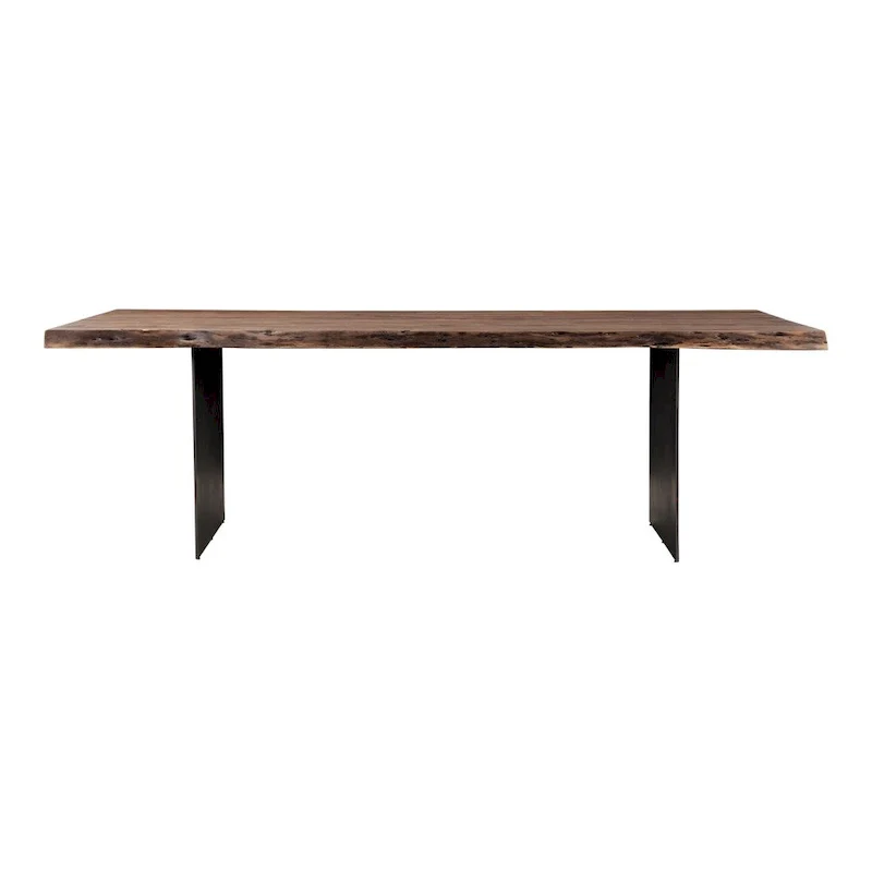 Modern Live Edge Acacia and Iron Dining Table - 94 x 38