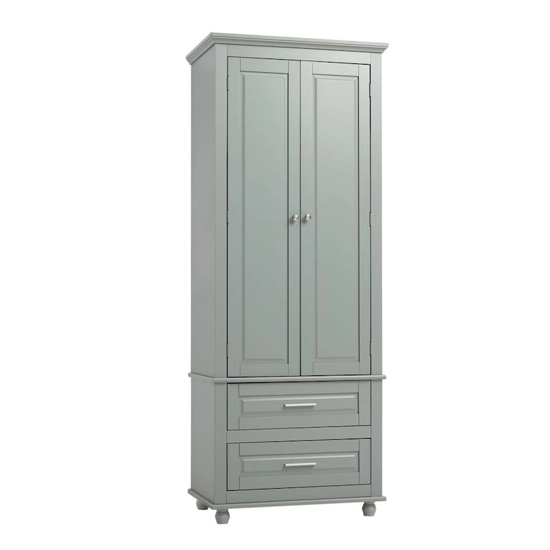 Tall Storage Cabinet with Two Drawers for Bathroom/Office