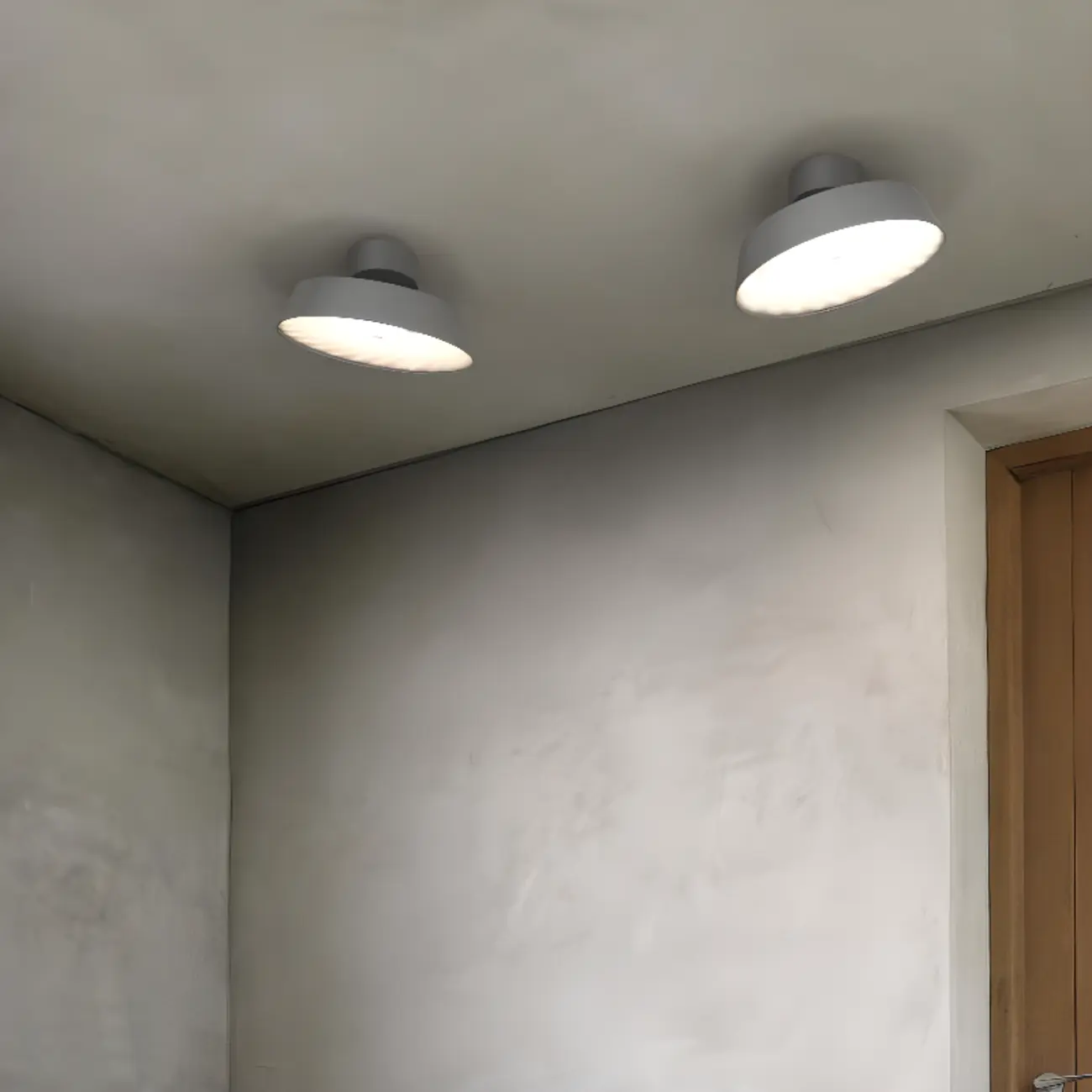 Modern Metal Drum Dimmable Semi Flush LED Ceiling Light