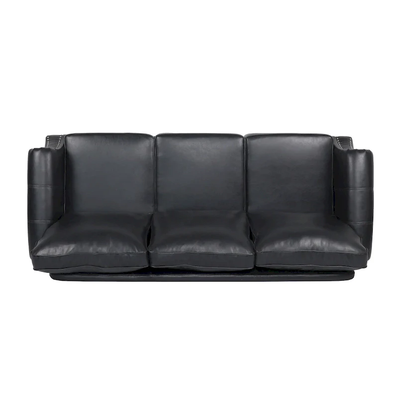 Dowd Faux Leather 3 Seater Sofa with Nailhead Trim by Christopher Knight Home