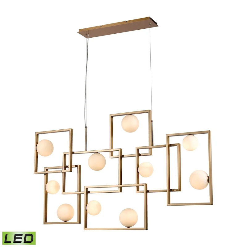 Elk Home Amazed Aged Brass Glass 7 Light Chandelier