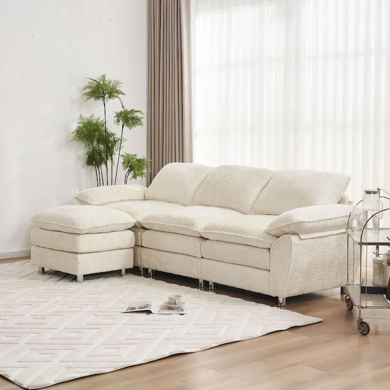 Modern Deep 3-Seat Sofa Couch