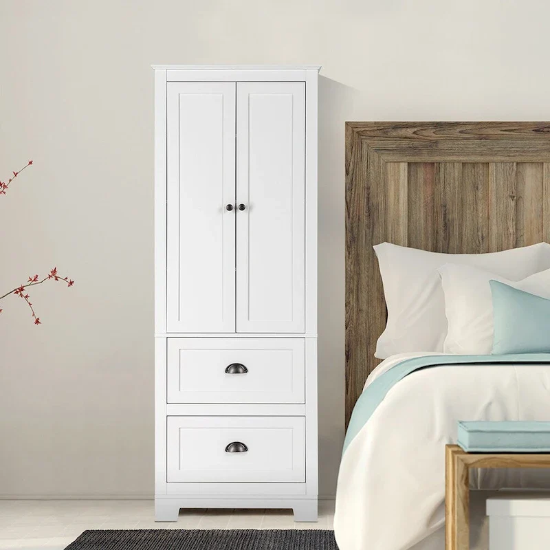 2 Doors 2 Pumps Bathroom Cabinet, White