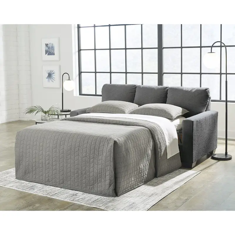 Signature Design by Ashley Rannis Pewter Full Sofa Sleeper - 76W x 40D x 39H