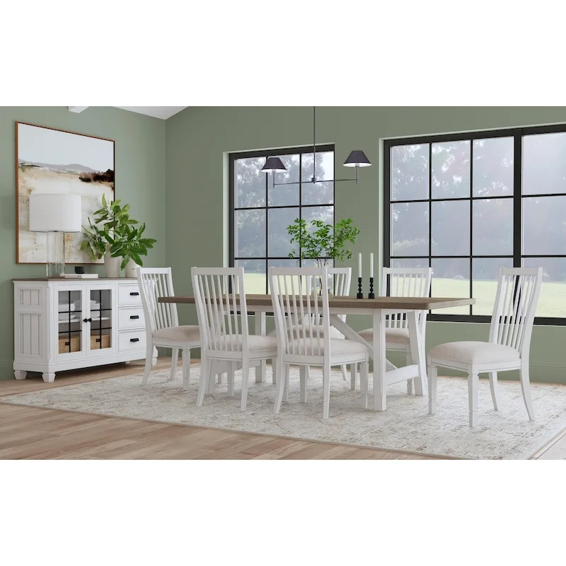 White Wood Rectangular Dining Table - 90 x 30 x 42
