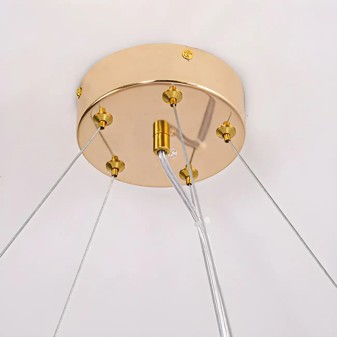 Elegant White Glass Feather Round Chandelier