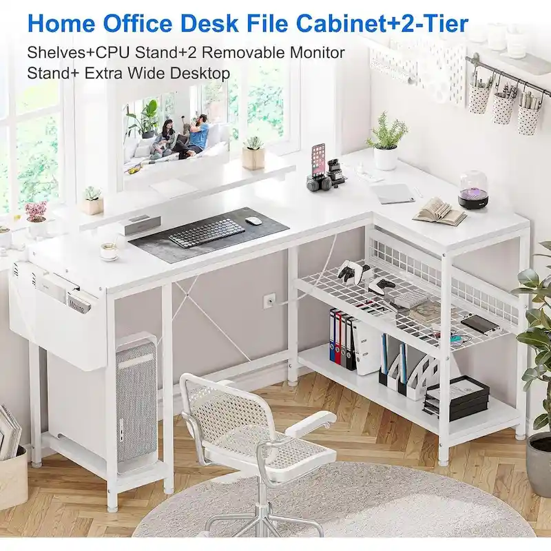 Small Gaming Desk with Power Outlets