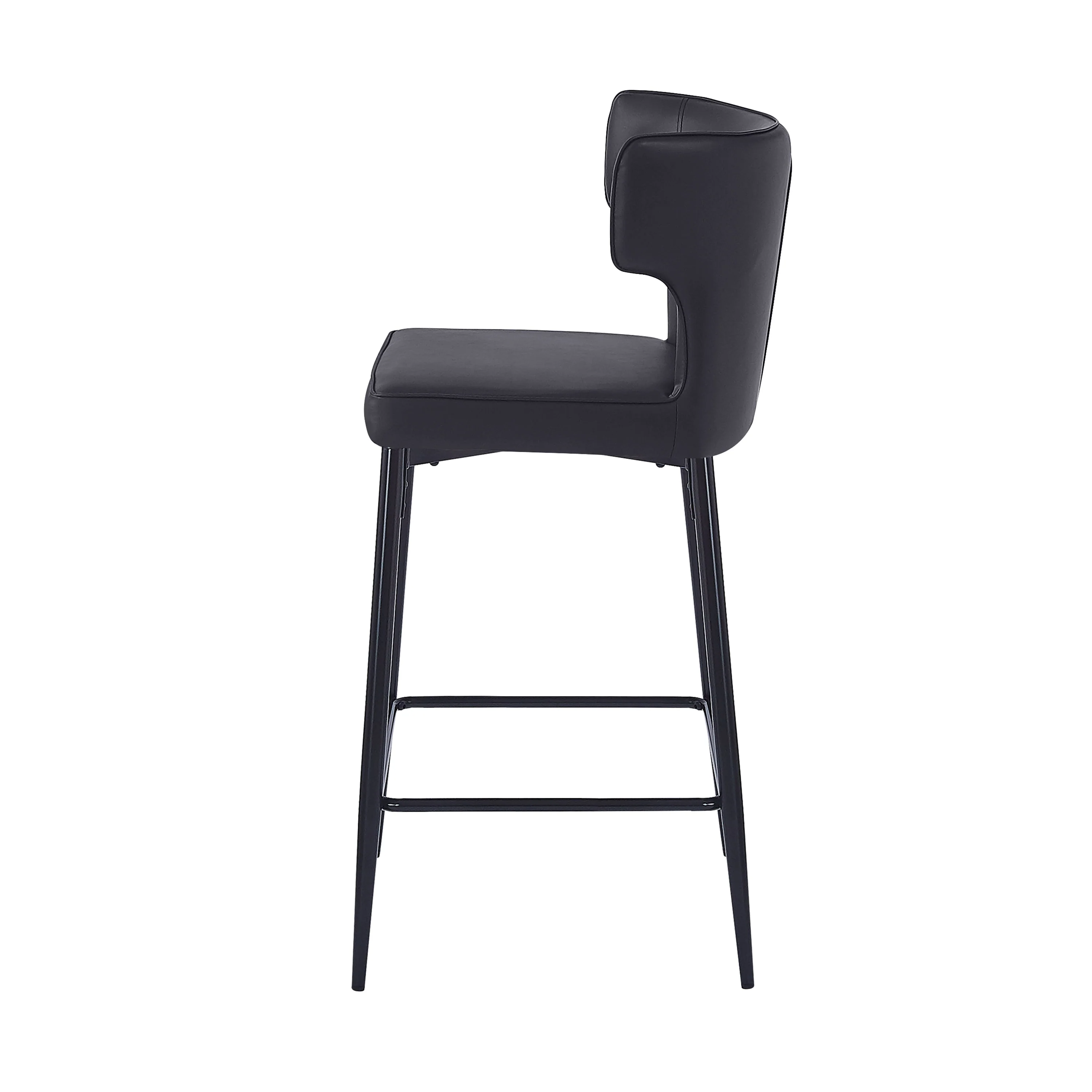 Set of 2 Modern Counter Stools PU Leather Bar Chairs