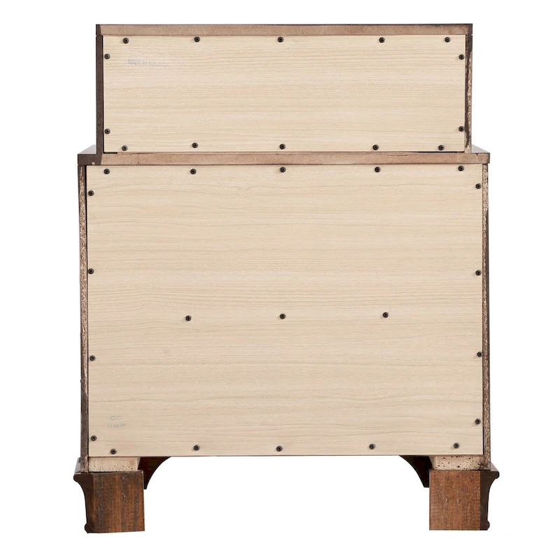 Traditional Three-Drawer 2-Tier Nightstand with Metal Pull