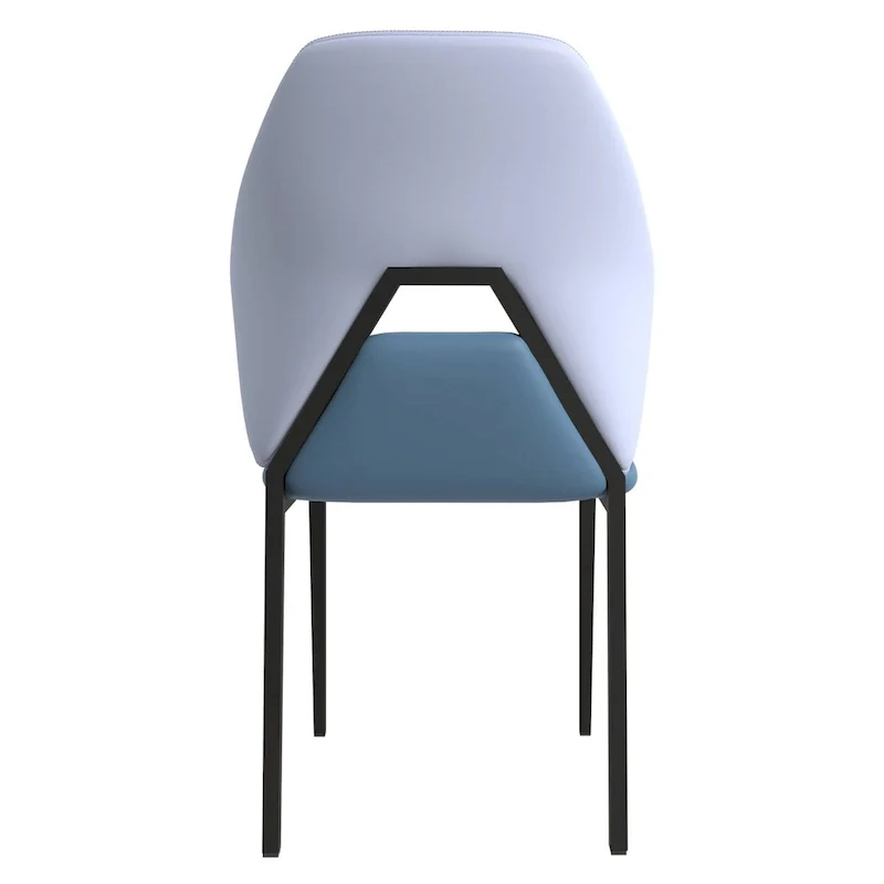 PU Leather Dining Chair – Brown/Grey/Blue Grey/Green Blue/White, Iron Legs, Single