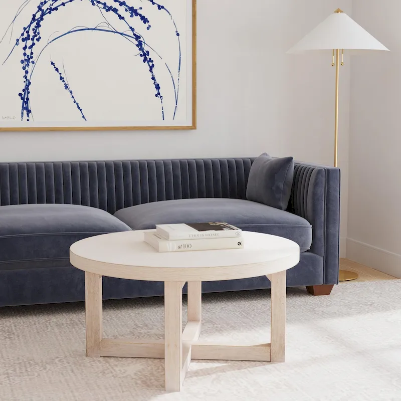 Round wooden coffee table - 36x36x18