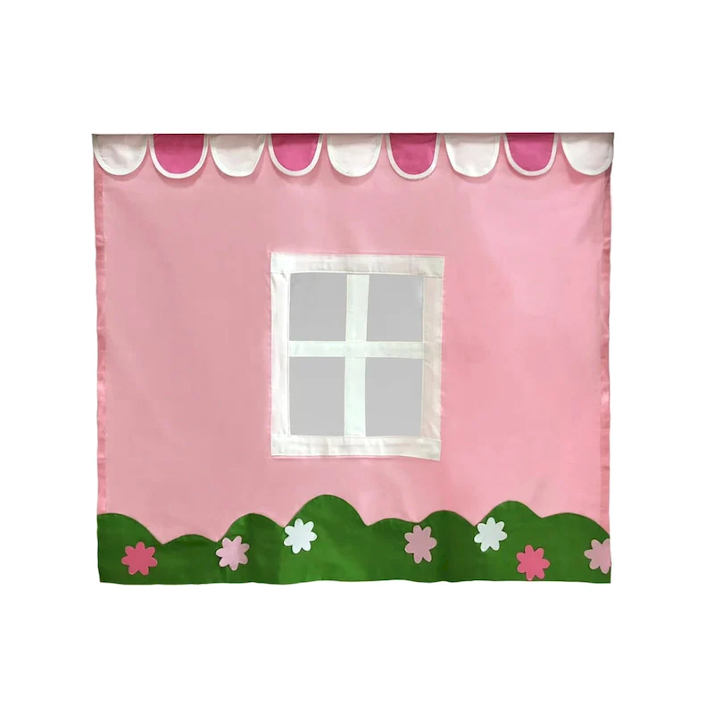 Cotton Underbed Farmhouse Curtain, Bed Skirt Panel for Kids & Teen Bedrooms