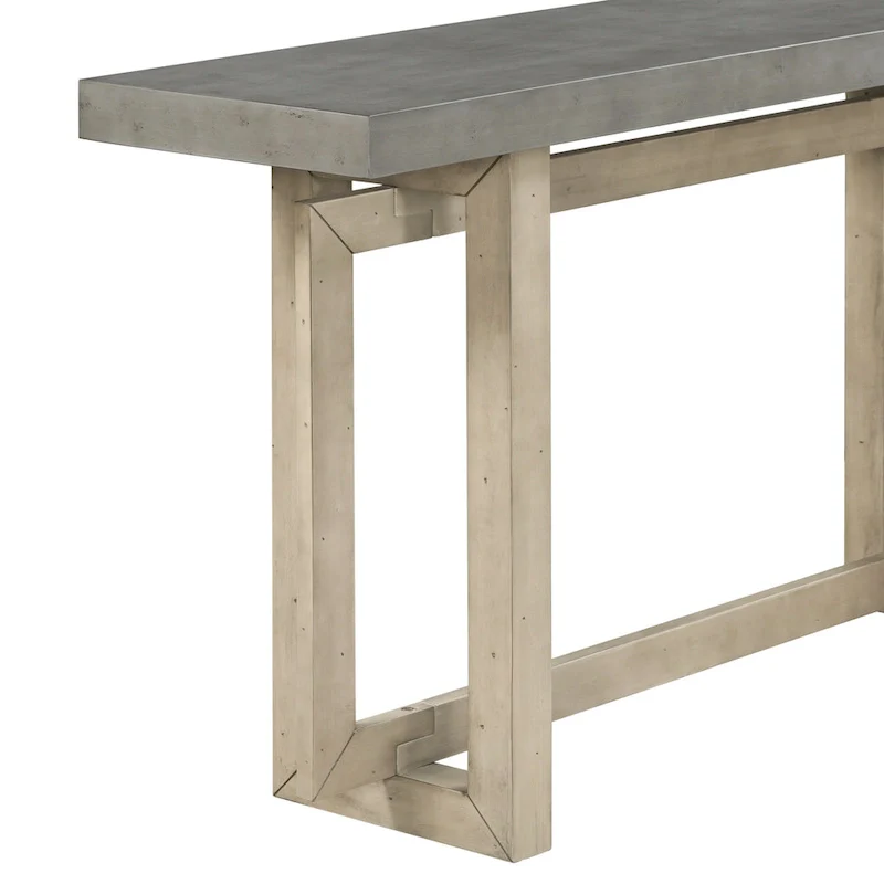 Console Table with Industrial-inspired Concrete Wood Top