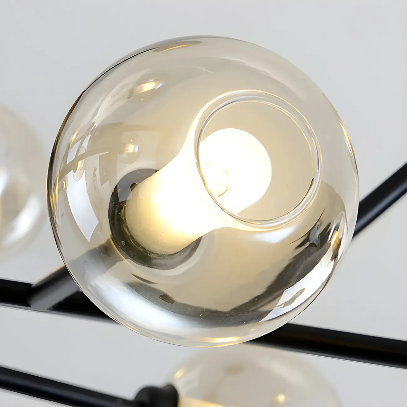 Modern Gold Metal Glass Globe Sputnik Chandelier