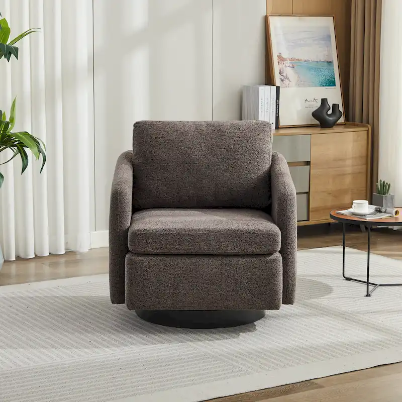 GDFStudio - Clara Chenille Swivel Accent Chair with Sleek Modern Design and Plush Cushioning - 31.5W
