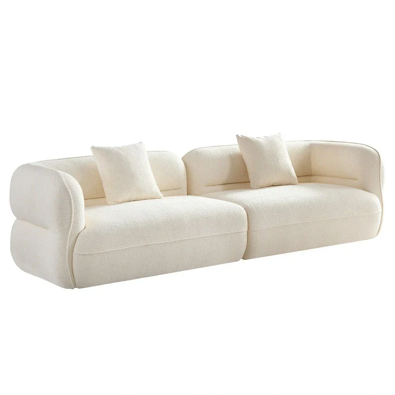 Sectional Sofa 4-seater Sofa Couch Durable Fabric with Solid Wood Frame