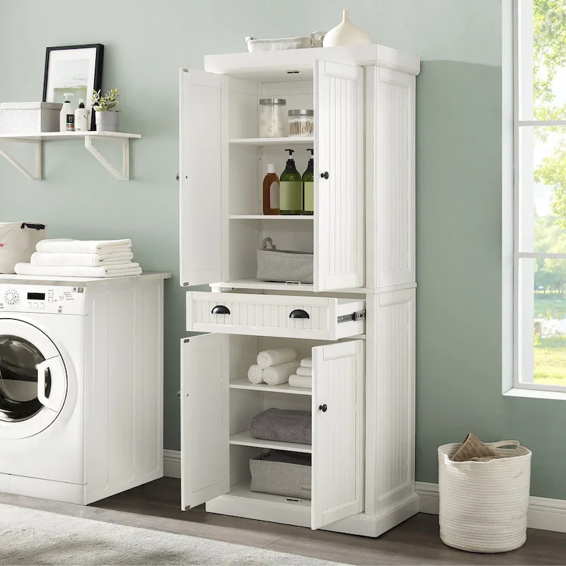 Distressed White Kitchen Pantry