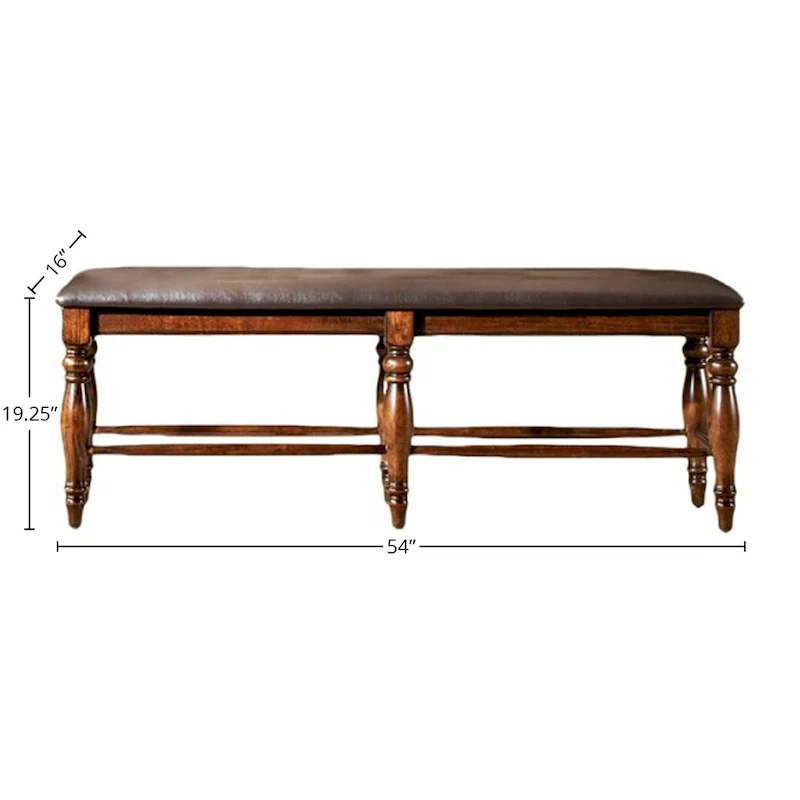 Brown Backless Dining Bench, Single