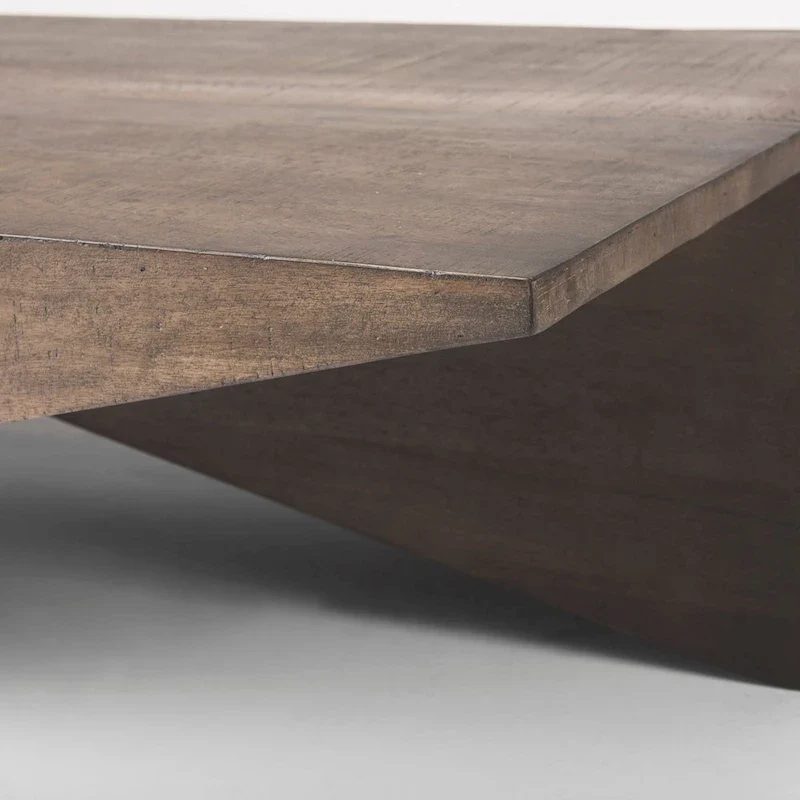 Angular Coffee Table - Medium Brown Wood