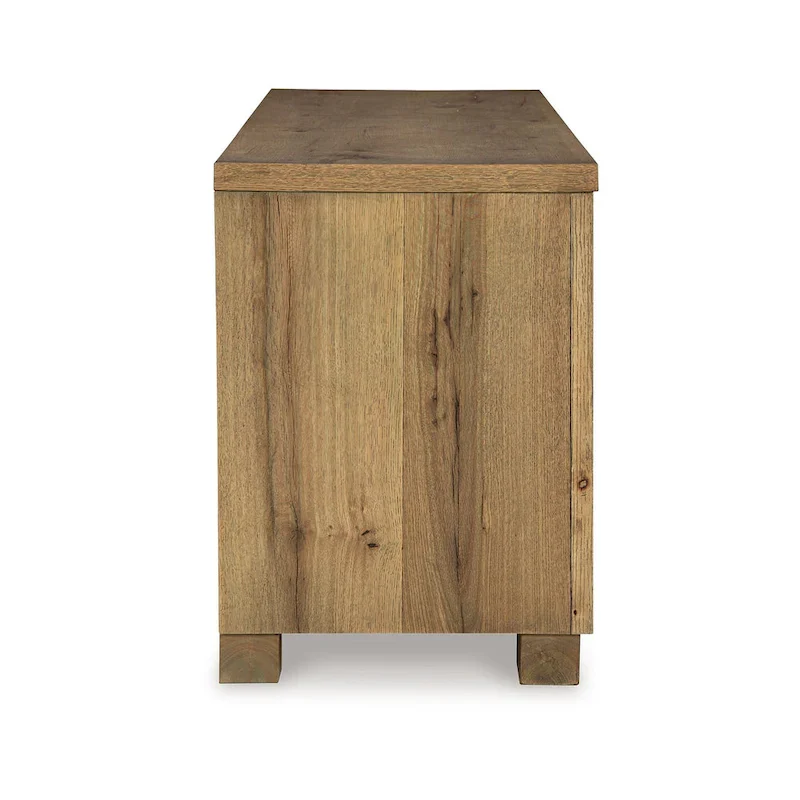 Galli Large TV Media Console, 2 Drawers, 4 Shelf, Brown Wood, 80 Inch