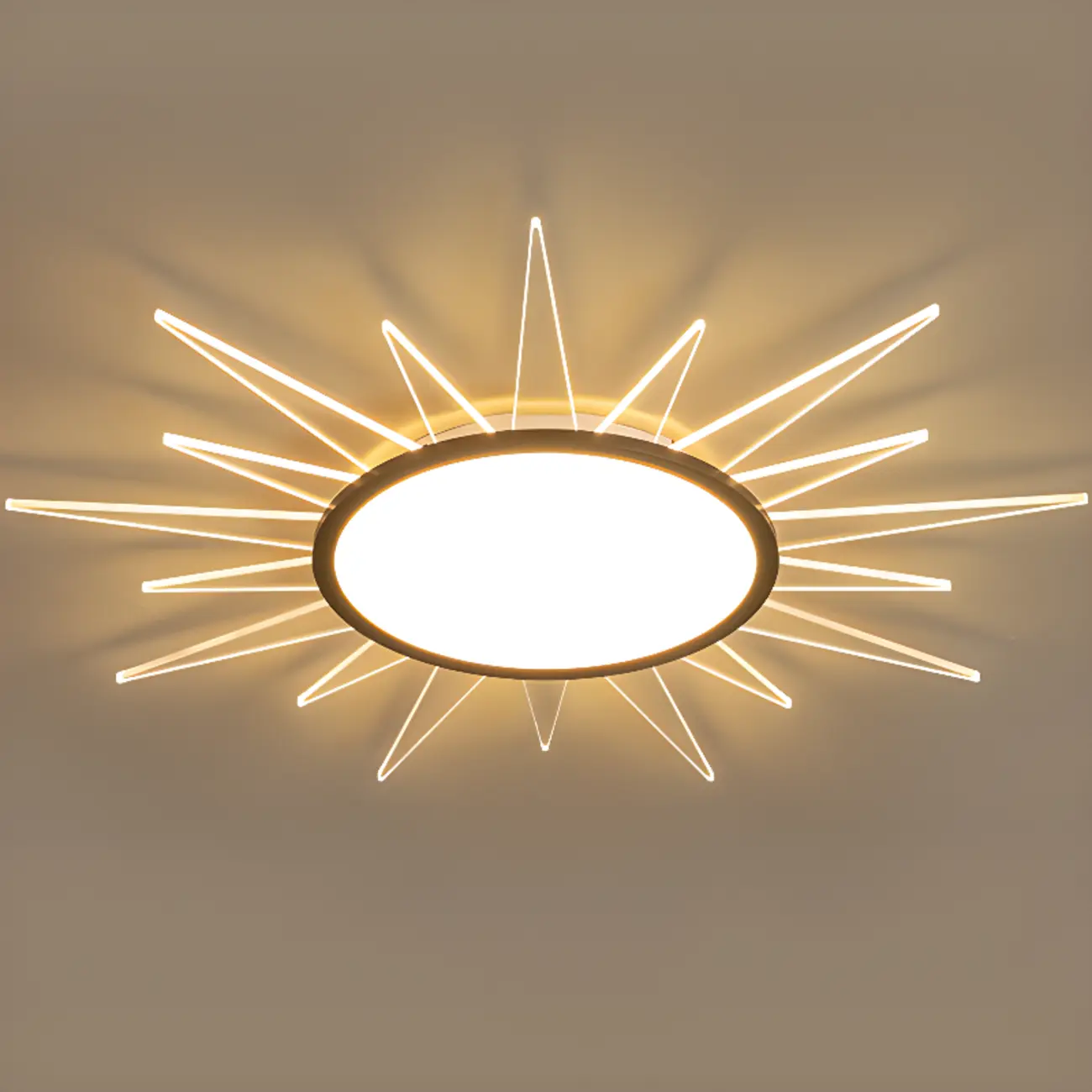 Large Acrylic Round Sunburst LED Flush Mount Ceiling Light