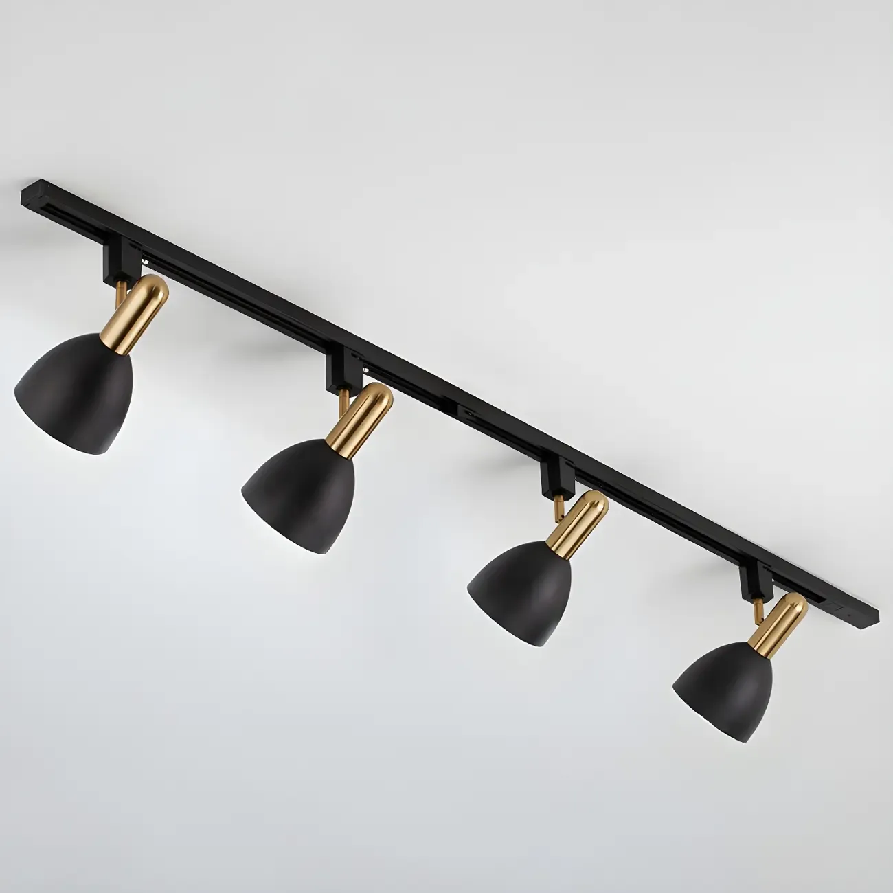 4-Light Modern Metal Dome Shade Slidable LED Track Light