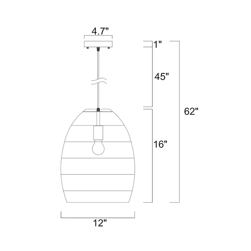 Naira Black 1-Light Rattan Cage Basket Pendant Light