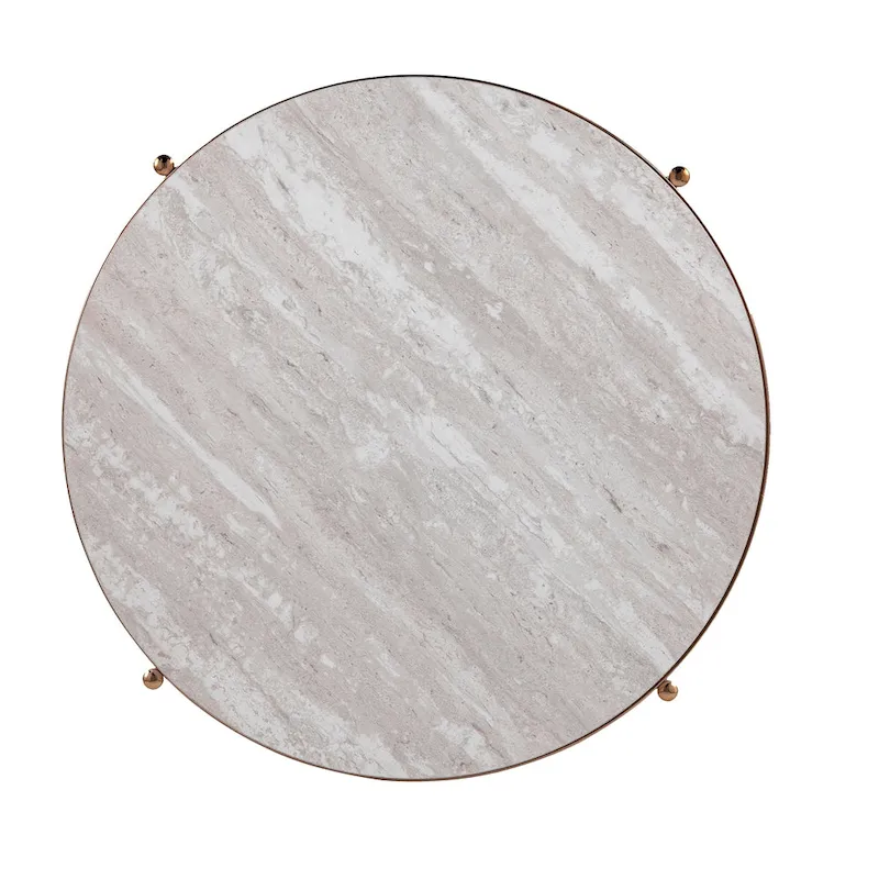 Round Faux Marble Side Table