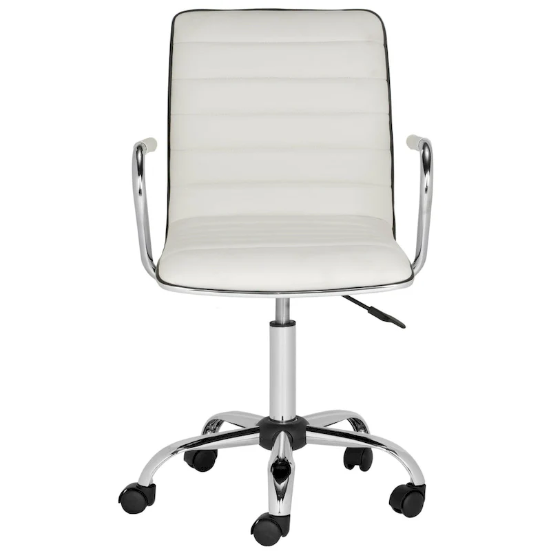 SAFAVIEH Kendra White Adjustable Height Office Desk Chair - 22.4  x 19.9  x 35.9  - 22.4  x 19.9  x 35.9  - 22Wx23Dx40H