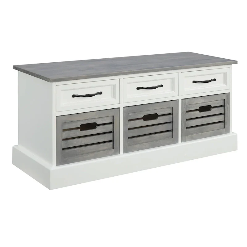 Paola Traditional Wood Cabinet with Baskets