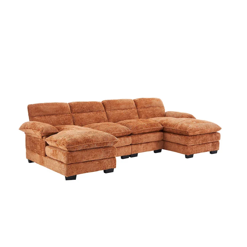 U-Shaped Chenille Sofa