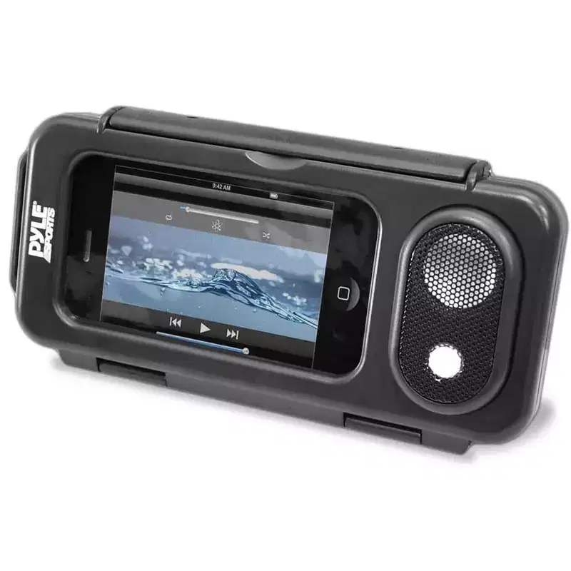 Pyle Surf Sound Play Universal Waterproof Bluetooth Stereo Speaker with Built-In Protective Case
