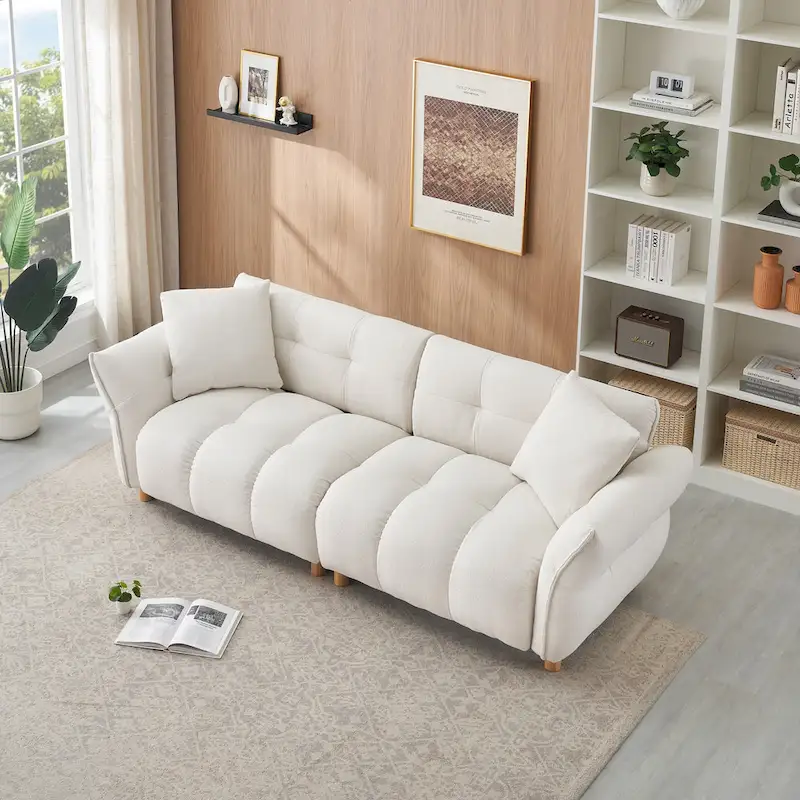 Teddy Upholstered 3-seater Sofa with Matching Pillows