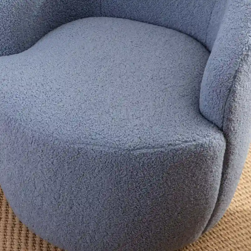 Teddy Fabric Swivel Accent Barrel Chair With Powder Coating Metal Ring