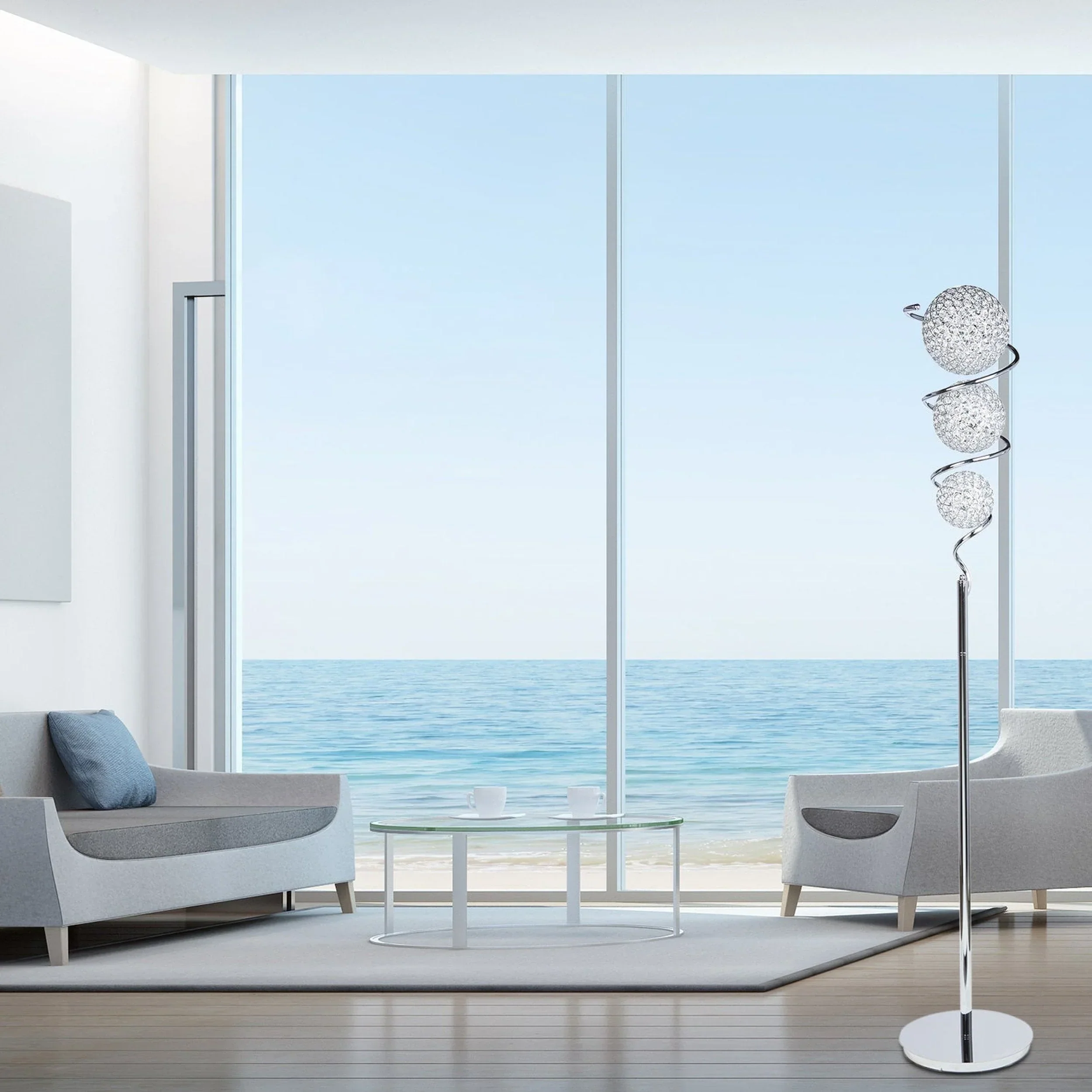 Crystal Spheres Vertical Floor Lamp