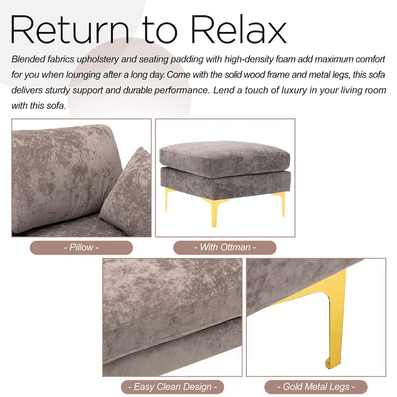 Kata 115  Sectional Sofa with Ottman