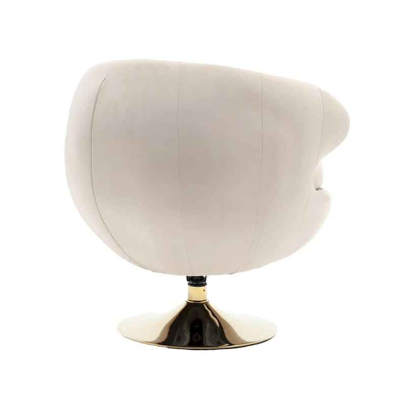 HOMEFUN Velvet 360 Degree Swivel Left Cuddle Barrel Accent Chairs