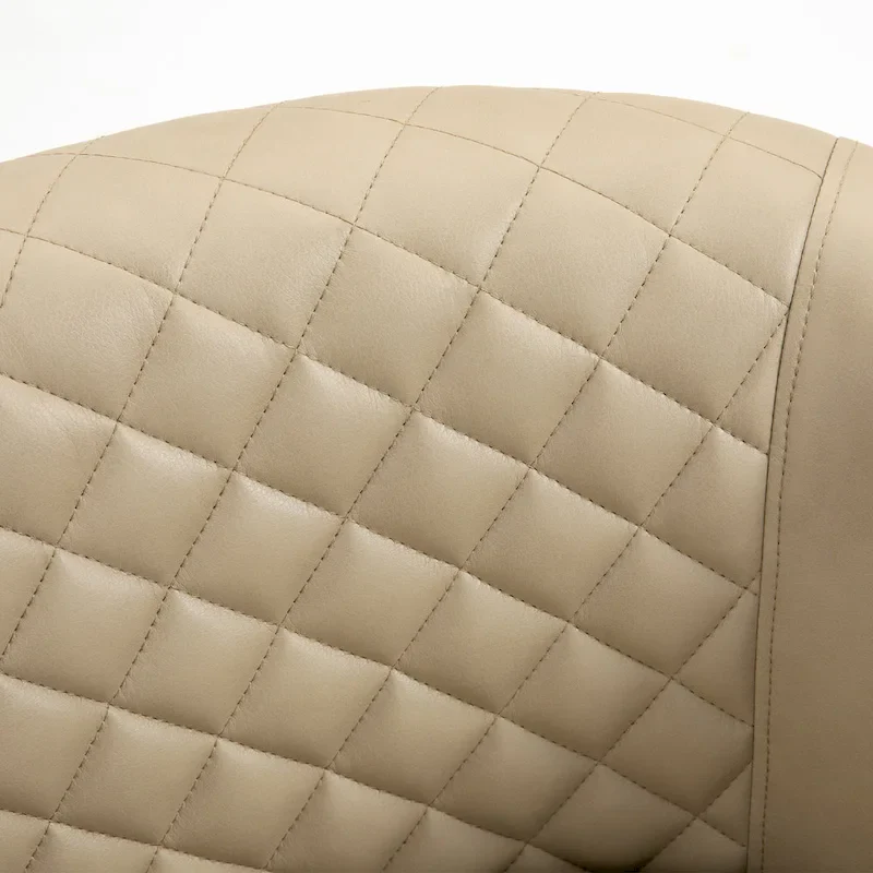 Modern Faux Leather Barrel Accent Chair with Wood Legs