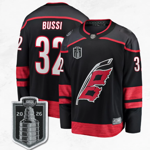 Carolina Hurricanes #32 Brandon Bussi 2026 Stanley Cup Black Jersey