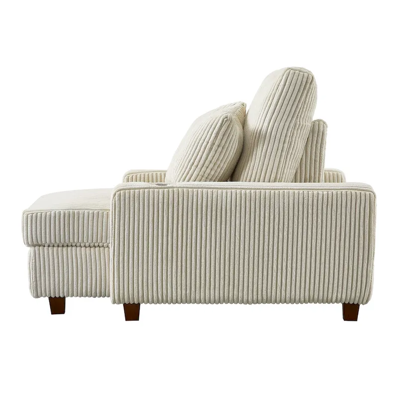 Upholstered Chaise Lounge with Adjustable Backrest Lounge Chair