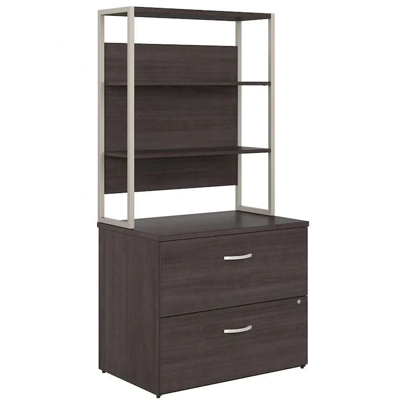2-Drawer Lateral File Cabinet with Open Shelves
