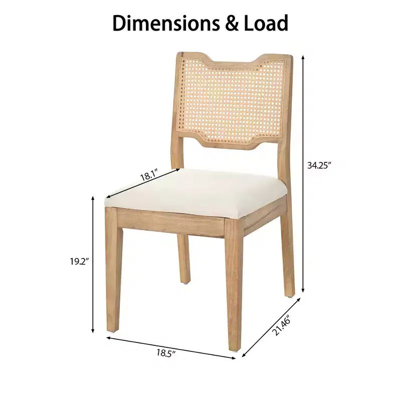 Christopher Knight Home Lea Farmhouse Rubberwood Rattan Upholstered Dining Chairs (Set of 2)