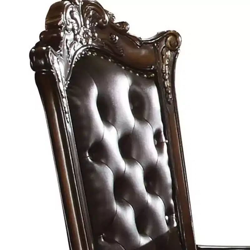 Acme Furniture Vendome Dining Chair Espresso Synthetic Leather/Cherry Finish
